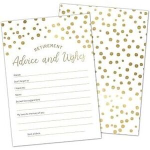 Hat Acrobat Retirement Advice and Wishes Cards Gold Foil Confetti White 50 Pack